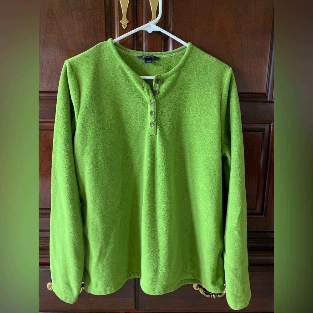 Lands’ End Ladies Green Fleece Top Large 14/16